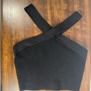 Aritzia Babaton Black Crop Top